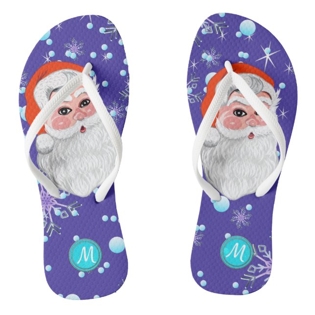 Tongs Monogramme mignon de Noël du "père noël et de (Semelle)