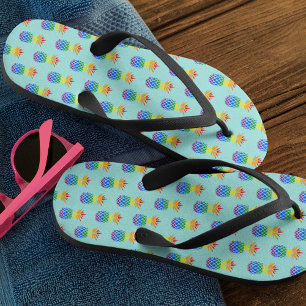 Tongs Motif à ananas arc-en-ciel