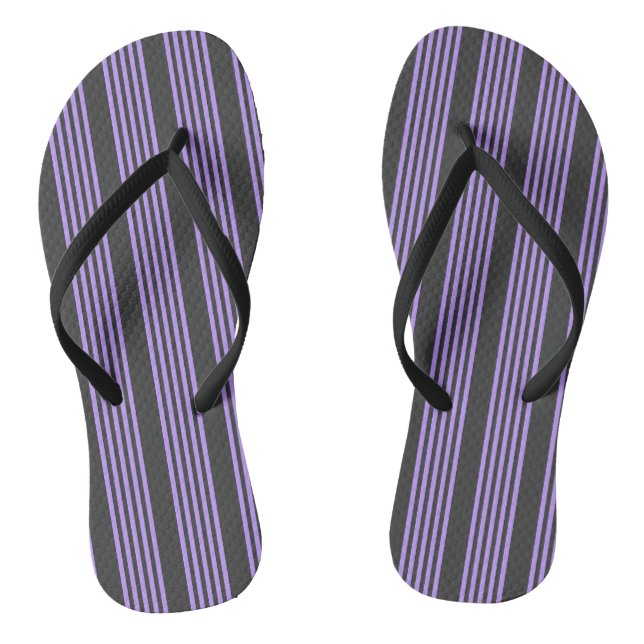 Tongs Motif à cinq bandes violet et charbon de bois (Semelle)