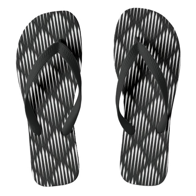 Tongs Motif abstrait noir et blanc (Semelle)