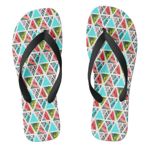 Tongs Motif Abstrait tropical coloré