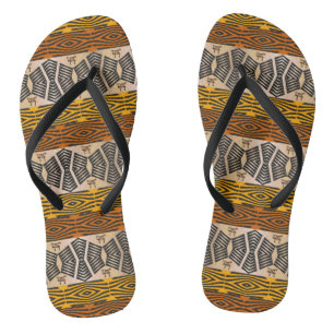 Tongs motif africain tribal ethnique