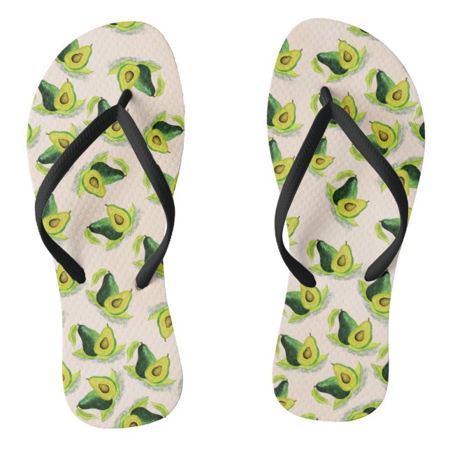 Tongs Motif Aquarelle Avocados Vert (Semelle)