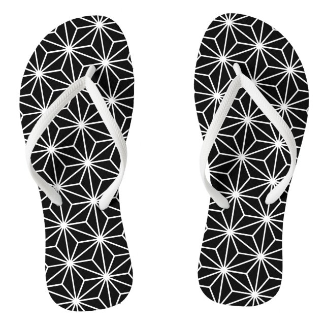 Tongs Motif Asanoha Noir et blanc (Semelle)