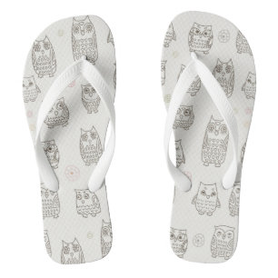 Tongs Motif avec des hiboux