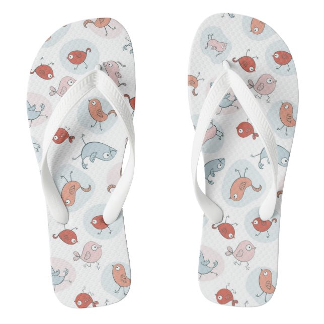 Tongs motif avec des oiseaux de bande dessinée (Semelle)