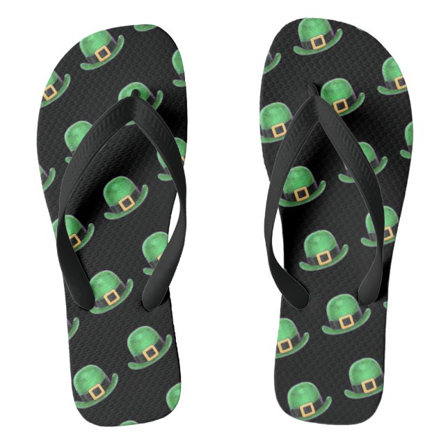 Tongs Motif Casquette du Derby Vert de la Saint Patrick  (Semelle)