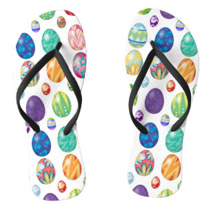 Tongs Motif coloré des oeufs de Pâques modernes Vacanc