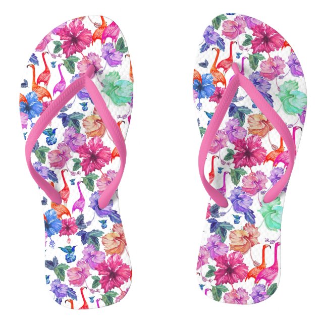 Tongs Motif d'aquarelle tropicale (Semelle)