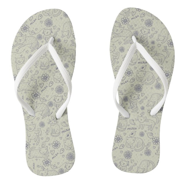 Tongs Motif de bande dessinée avec les chats drôles (Semelle)