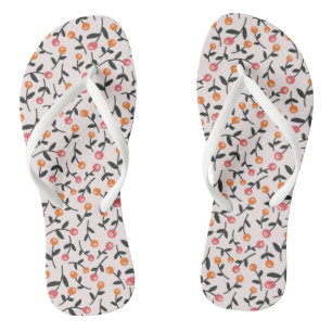 Tongs Motif de bourgeon floral bohème