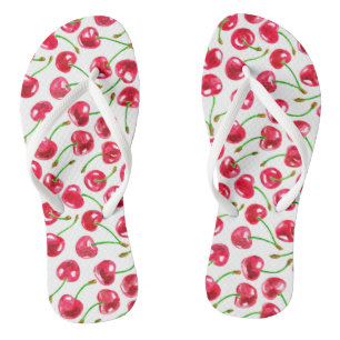 Tongs Motif de cerises d'aquarelle
