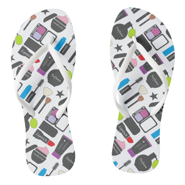Tongs Motif de collection de maquillage funky (Semelle)