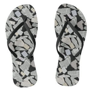Tongs Motif de coupure de journal 01x4.b