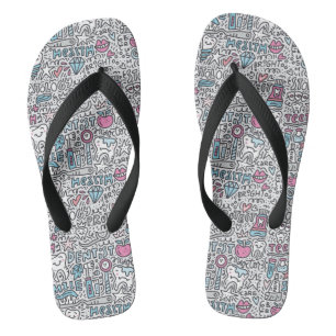 Tongs Motif de dessin dentaire