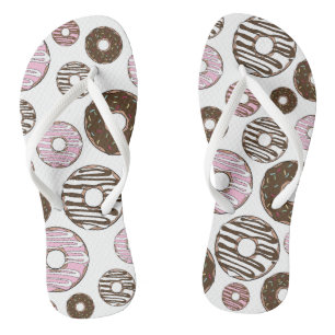 Tongs Motif De Donuts, Donuts Roses, Donuts Brown