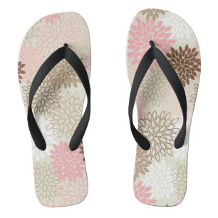 Tongs Motif De FEMME Rose Et Brown