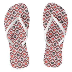 Tongs Motif de fleurs bulgare