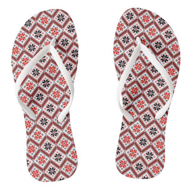 Tongs Motif de fleurs bulgare (Semelle)