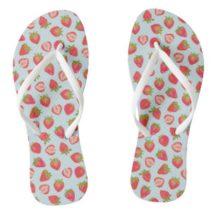 Tongs Motif de fraises d'été