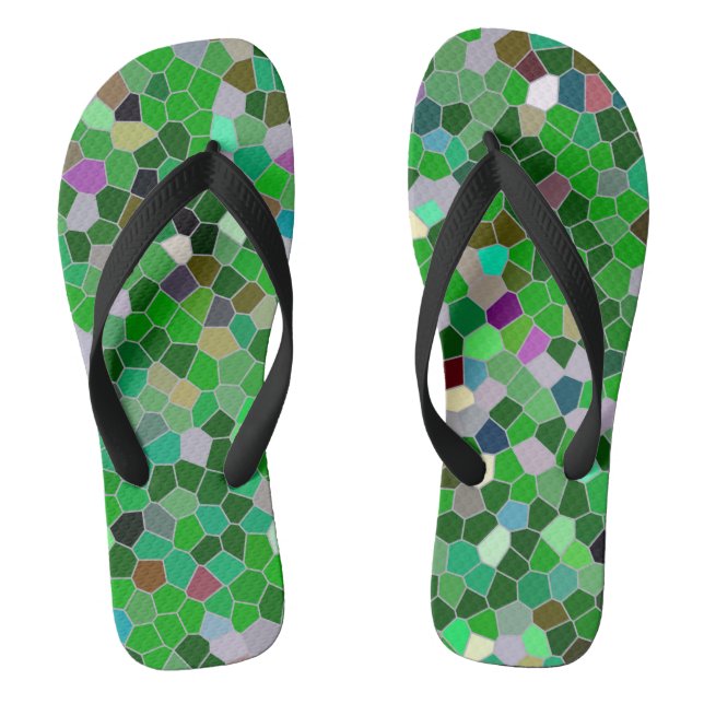 Tongs MOTIF de jardin multicolore VERT (Semelle)