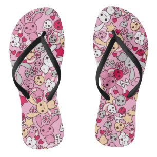 Tongs motif de Kawaii