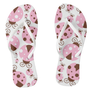 Tongs Motif De Ladybugs, Mignons Ladybugs, Pink Ladybugs