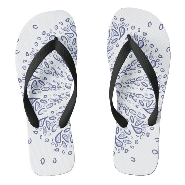 Tongs Motif de mandala bleu (Semelle)