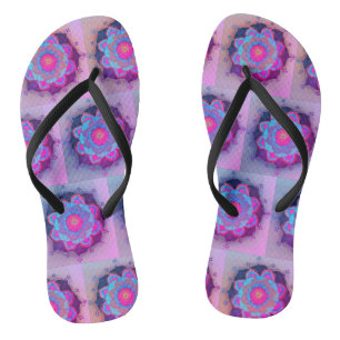 Tongs Motif de mandala coloré Floral