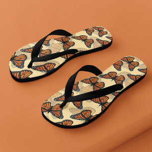 Tongs Motif de papillons Monarque Botanique