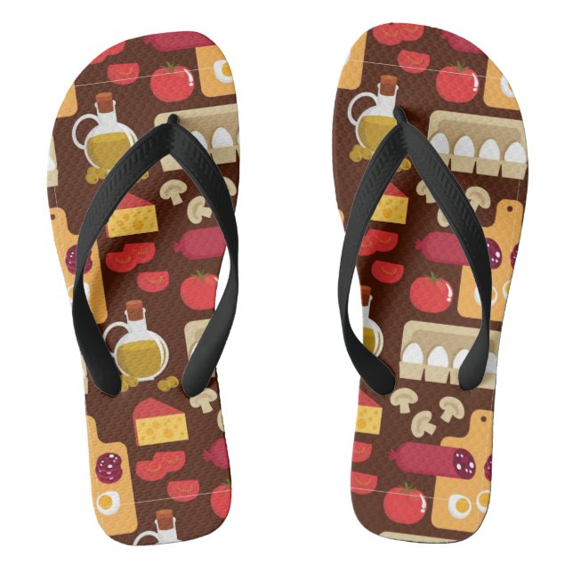 Tongs Motif de pizza (Semelle)