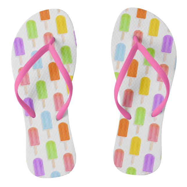 Tongs Motif de Popsicles arc-en-ciel d'été (Semelle)