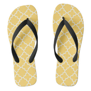 Tongs Motif de Quatrefoil jaune