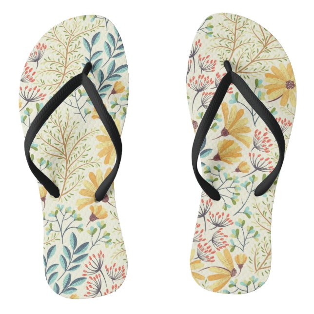 Tongs Motif de surface florale - Papier peint Abstrait é (Semelle)