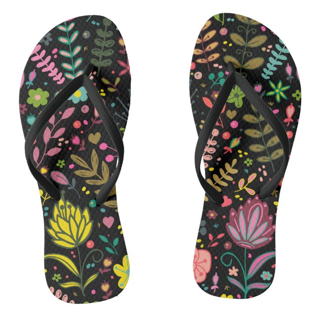 Tongs Motif de surface Florale - Papier peint Fleurs Des (Semelle)