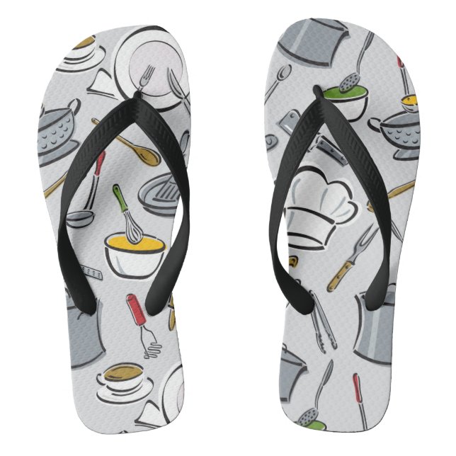 Tongs Motif des outils de cuisine (Semelle)