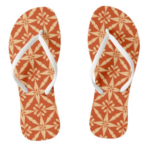 Tongs Motif étoile Ikat - Orange Mandarin