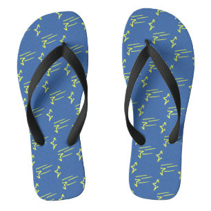 Tongs Motif Étoiles Filantes Bleu Jaune