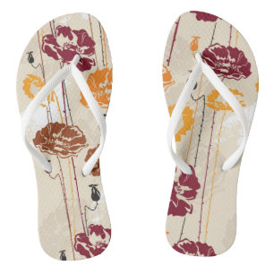 Tongs Motif floral 4 d'élégance abstraite