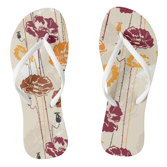 Tongs Motif floral 4 d'élégance abstraite (Semelle)