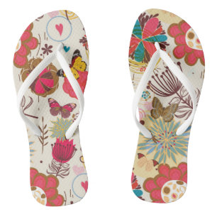 Tongs Motif floral dans le rétro style 4