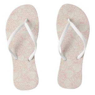 Tongs Motif floral de pivoine rose