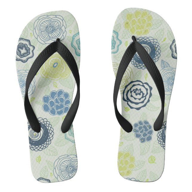 Tongs Motif floral élégant avec les fleurs mignonnes (Semelle)