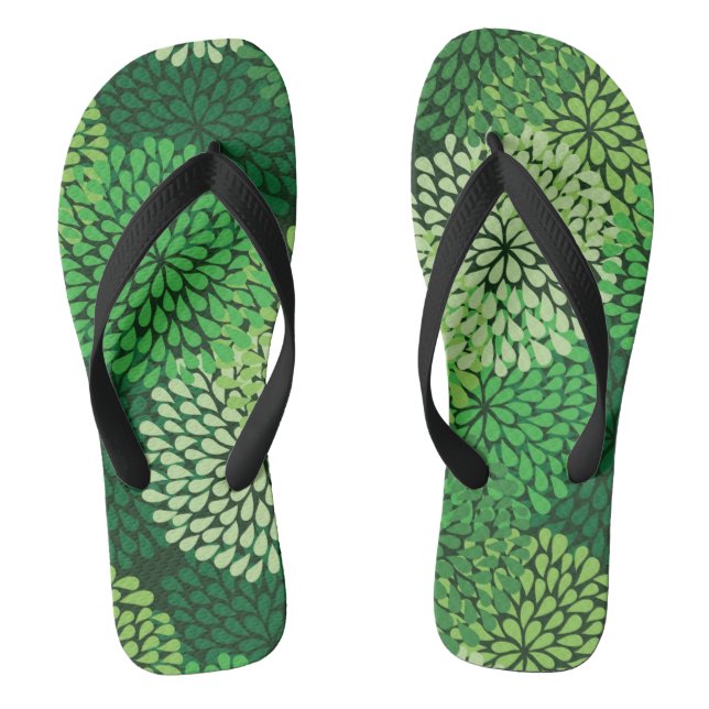 Tongs Motif floral vert (Semelle)