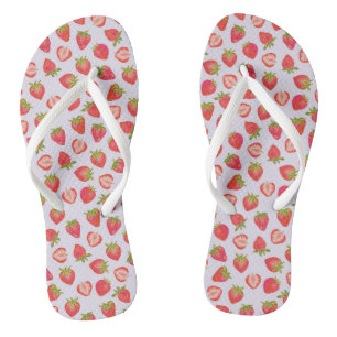 Tongs Motif Fraise d'Été