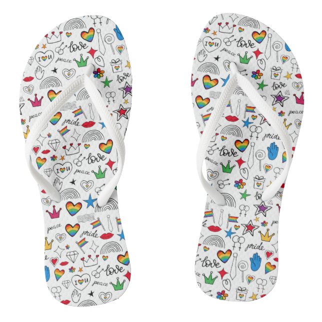 Tongs Motif Gay pride Doodle (Semelle)
