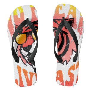 Tongs Motif géométrique abstrait vibrant d'été