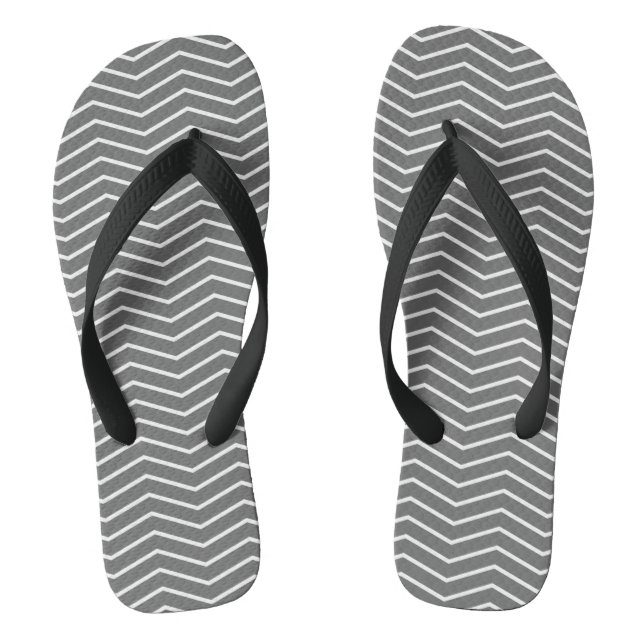 Tongs Motif gris blanc Zigzag (Semelle)