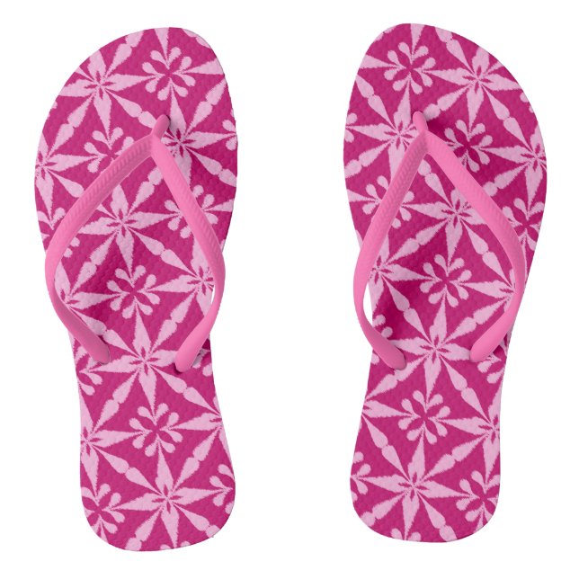 Tongs Motif Ikat Star - Fuchsia rose (Semelle)