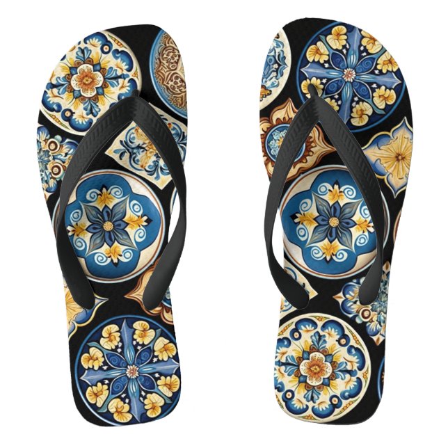 Tongs Motif italien sicilien en céramique (Semelle)